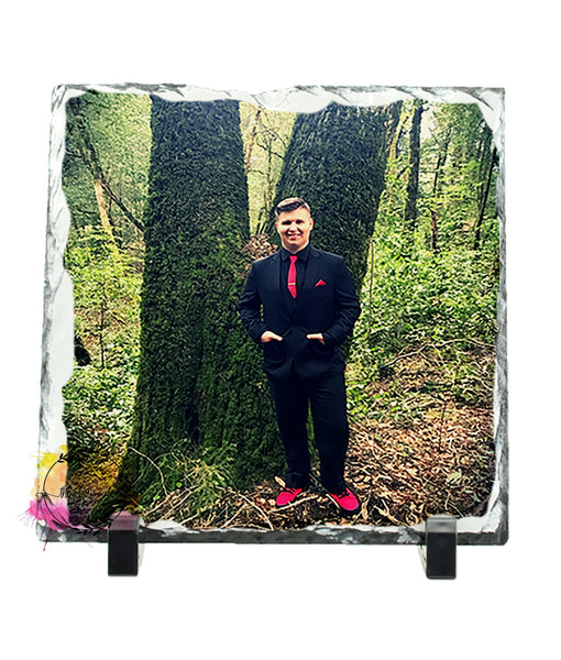Photo Slate, 7.5x7.5 Inch, Chiseled Edge Slate Personalized Using Your Photograph, Photo Rock Slate, Pet Memorial, Gifts for Every Occasion