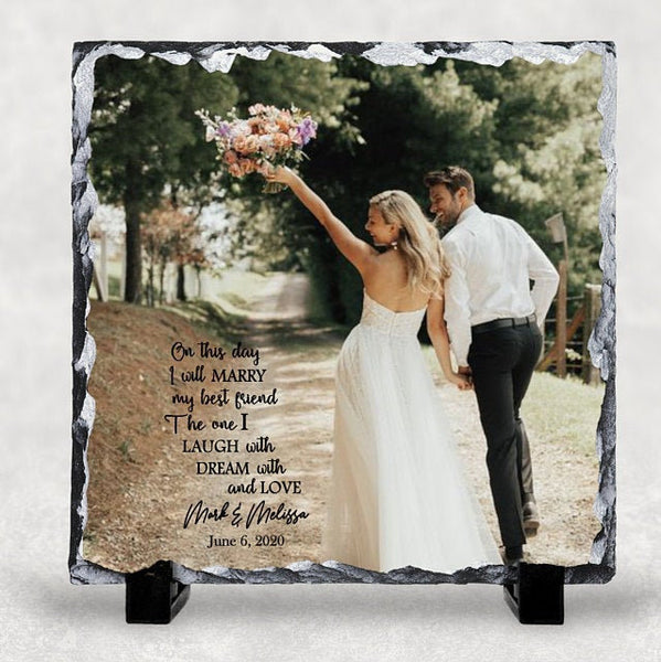 Photo Slate, 7.5x7.5 Inch, Chiseled Edge Slate Personalized Using Your Photograph, Photo Rock Slate, Pet Memorial, Gifts for Every Occasion