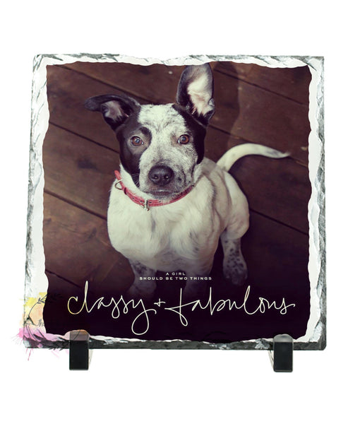 Photo Slate, 7.5x7.5 Inch, Chiseled Edge Slate Personalized Using Your Photograph, Photo Rock Slate, Pet Memorial, Gifts for Every Occasion