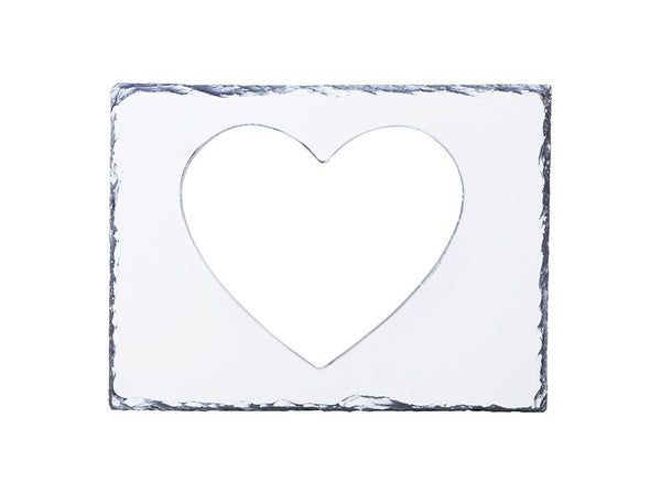 Photo Slate, 7.5x9.8 Inch, Chiseled Edge Heart Frame Slate Personalized Using Your Photograph, Photo Rock Slate, Gifts for Every Occasion